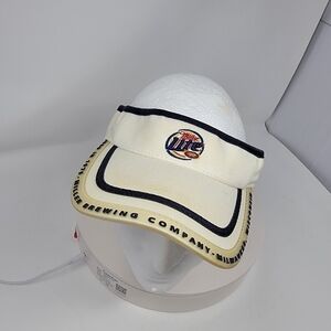 Miller Lite White Visor Hat Cap Unique  Golf Dad